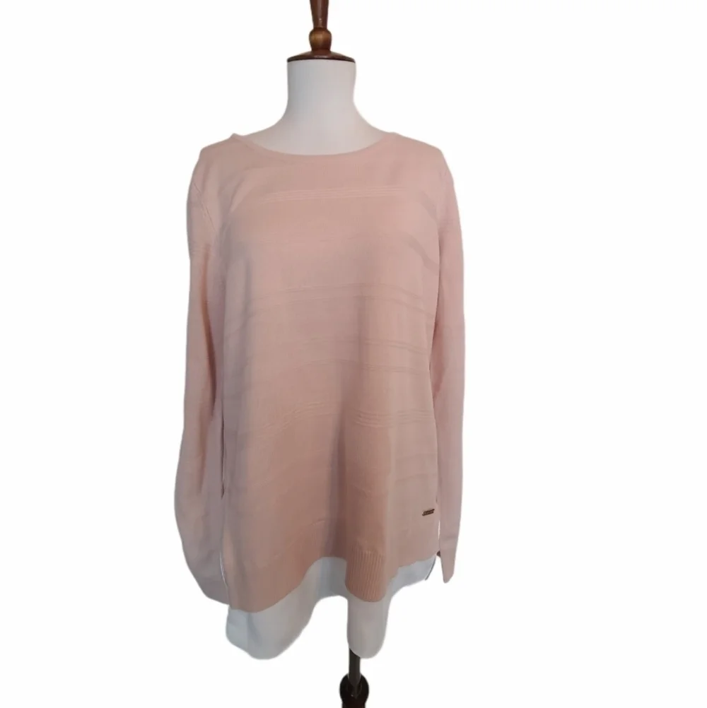 Calvin Klein Blush Pink Pullover Sweatshirt  Soft‎ Cozy Romantic Medium NWT - Picture 2 of 9